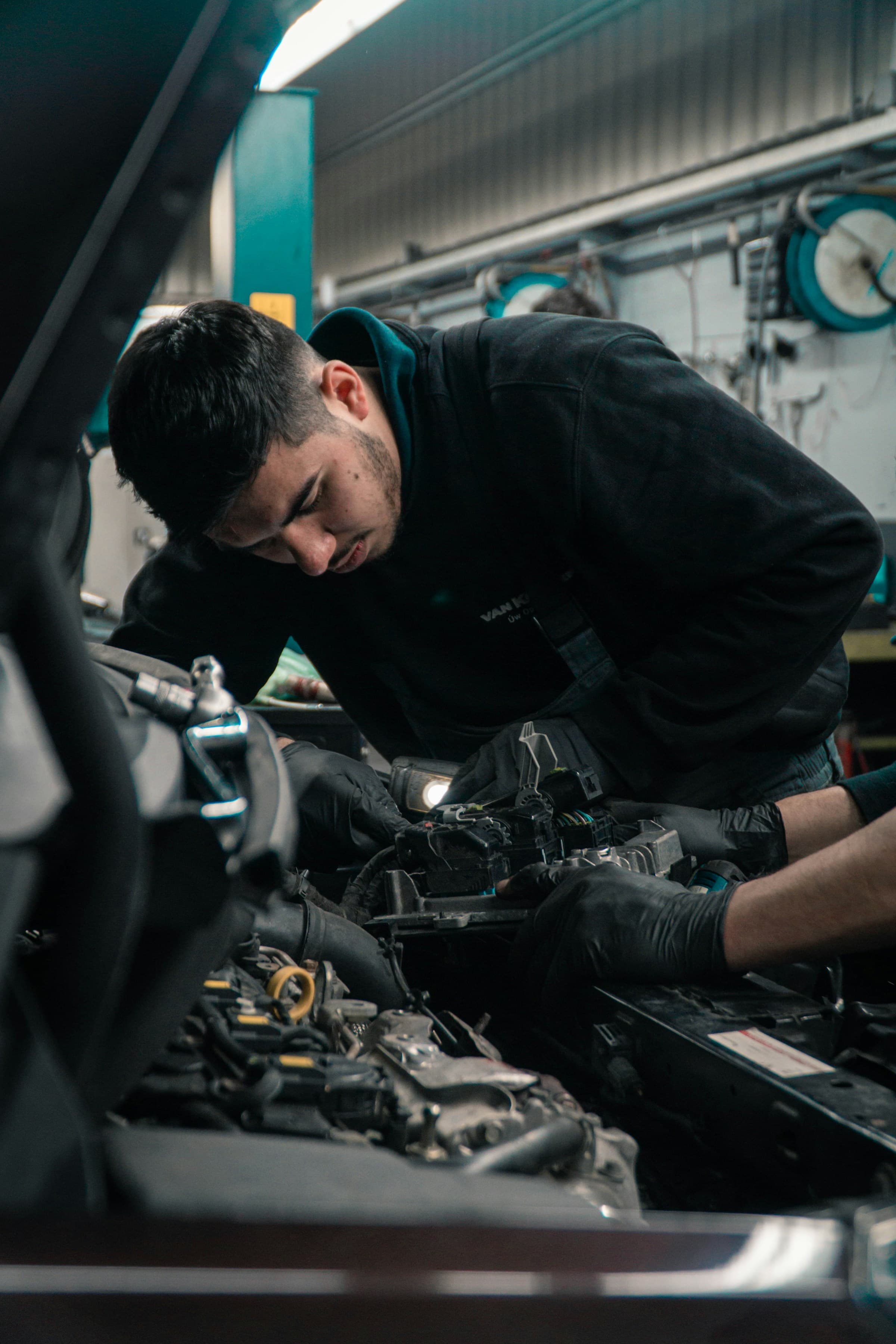 Mechanic checking service records
